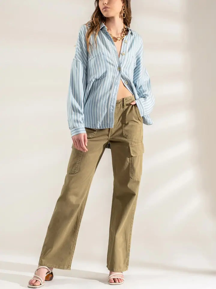 Blue Harbor Striped Button Up