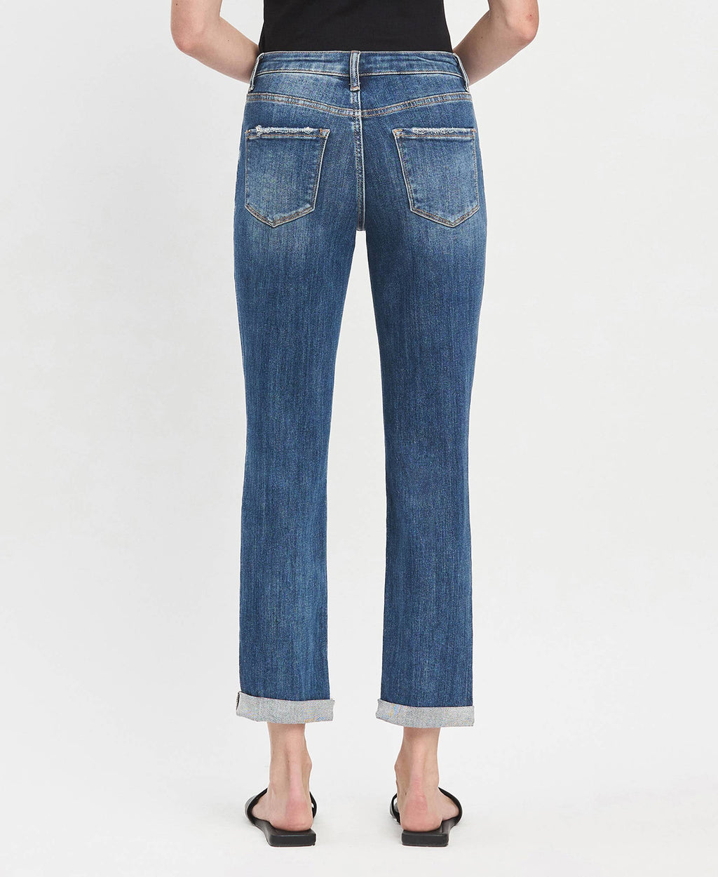 High Rise & High Standards  DOUBLE Cuffed Boyfriend Jean