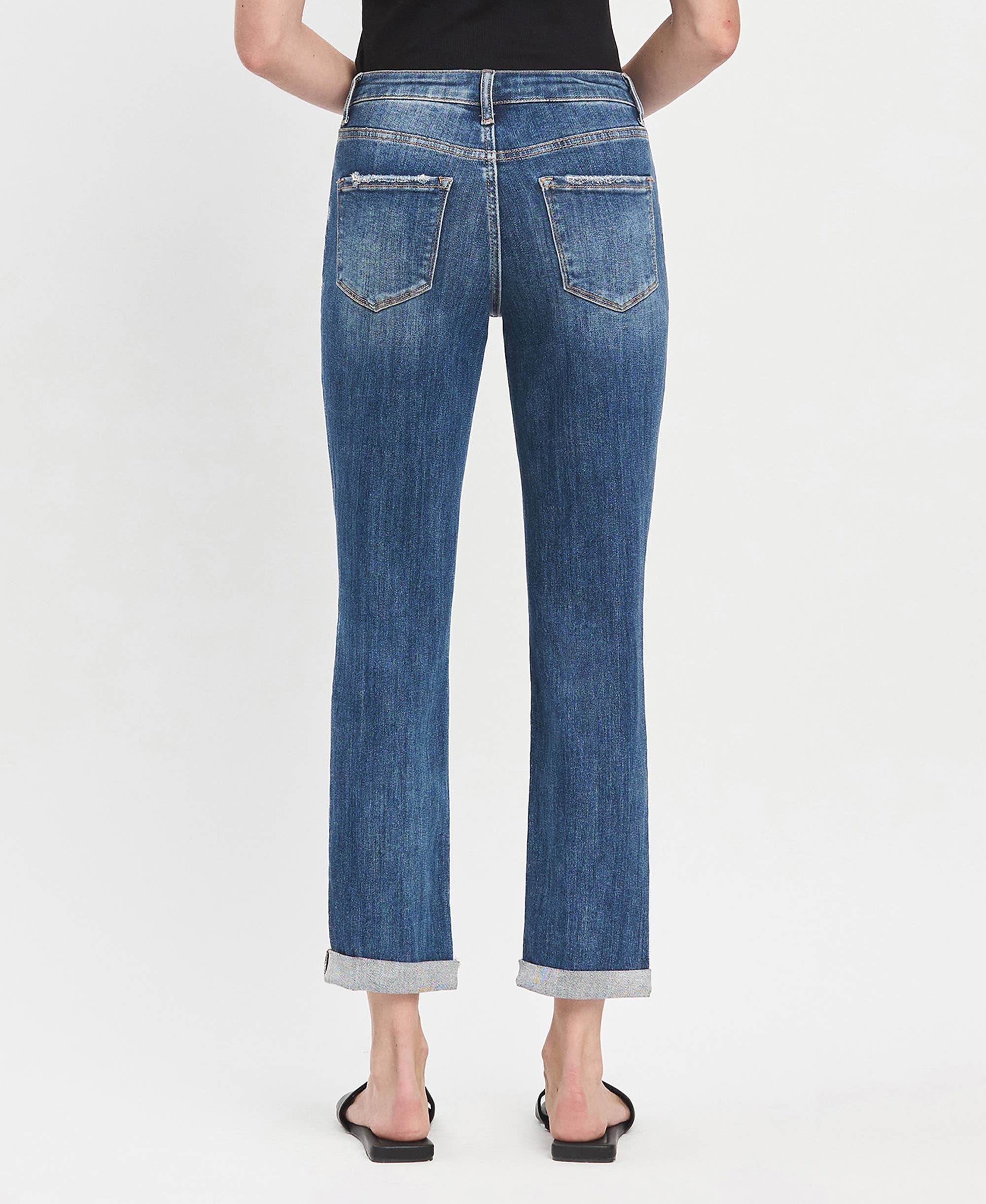 High Rise & High Standards  DOUBLE Cuffed Boyfriend Jean