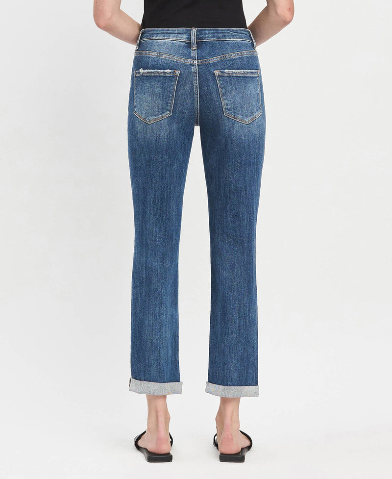 High Rise & High Standards  DOUBLE Cuffed Boyfriend Jean