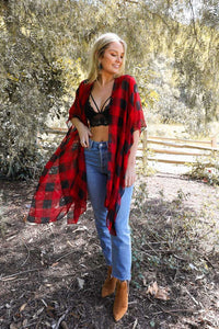 Pretty In Plaid Kimono