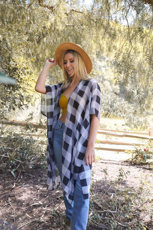Pretty In Plaid Kimono