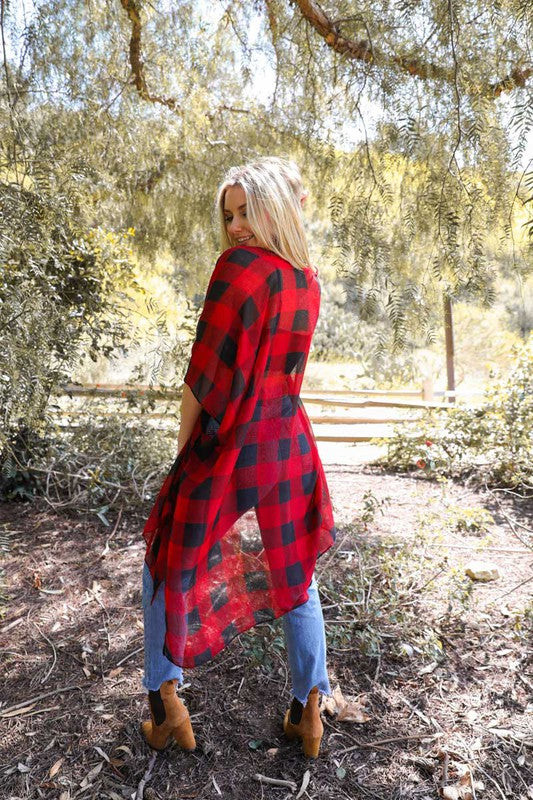 Pretty In Plaid Kimono