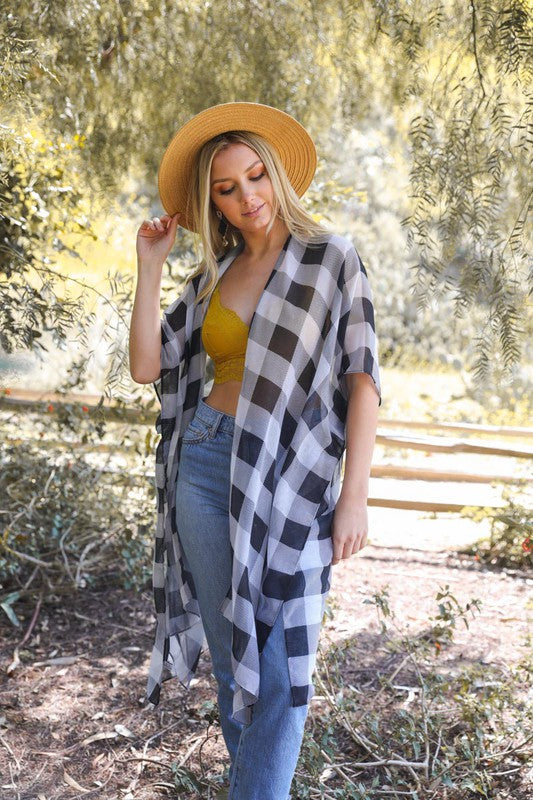 Pretty In Plaid Kimono