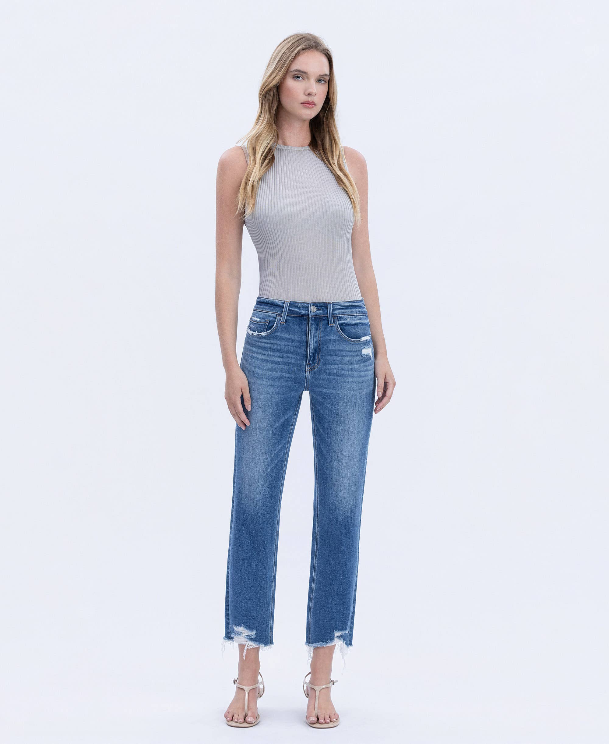 LoveVervet High Rise Crop Straight Jean