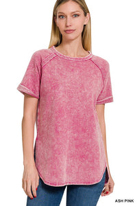 Burnt Out Cuff Sleeve Tee