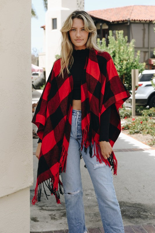 Be There Buffalo Tassel Poncho