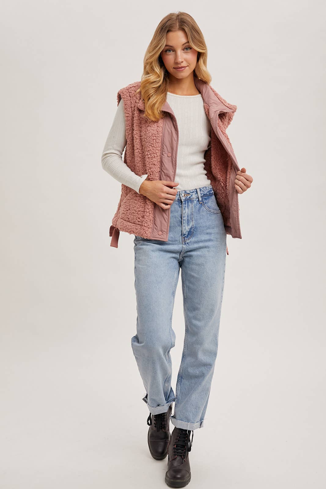 Blush Babe Fleece Sherpa Vest