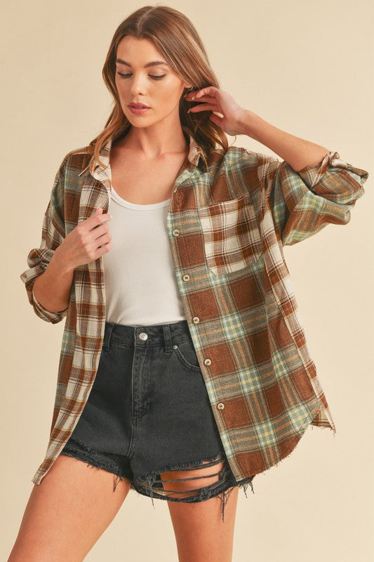 Hint Of Mint Flannel Shirt
