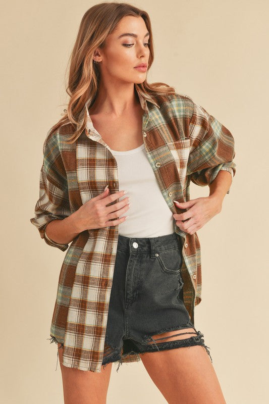 Hint Of Mint Flannel Shirt
