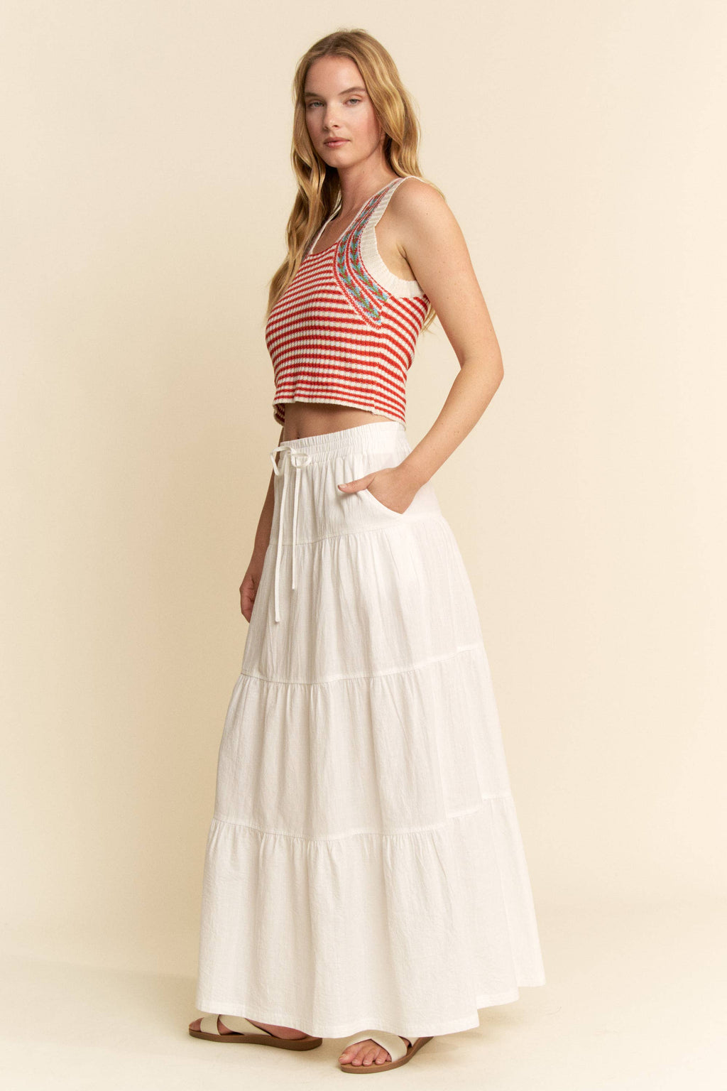 The White Sands Linen Maxi Skirt