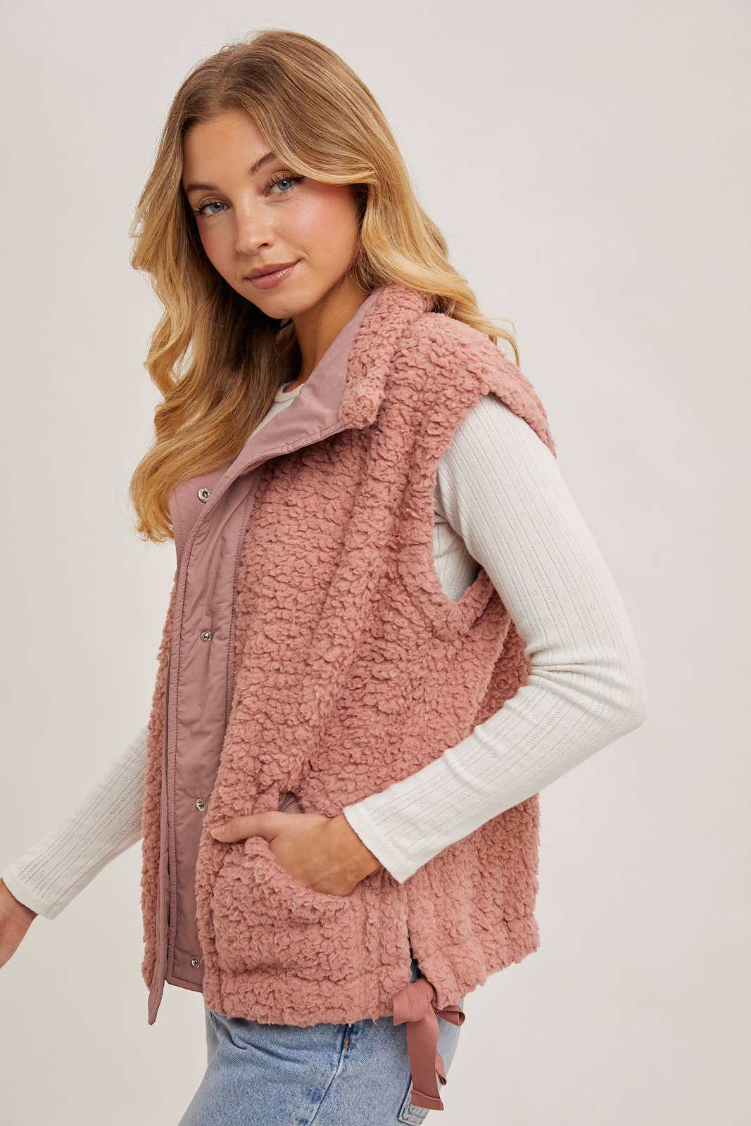 Blush Babe Fleece Sherpa Vest