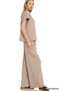 Ribbed Short Sleeve Tee N Pants Set