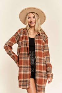 So Thankful Long Button Down Flannel Shacket