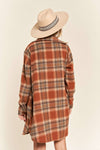 So Thankful Long Button Down Flannel Shacket