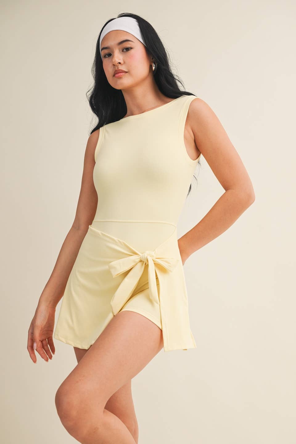 Sleeveless Wrap Tie Front Dress
