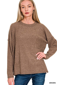 Ribbed Pocket Sweater