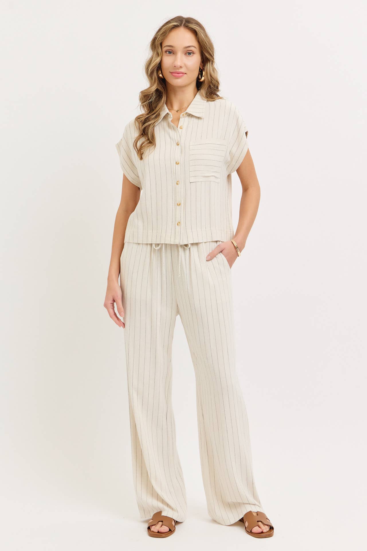 Resort Ready Striped Linen Pant