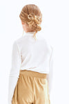 Girls Thermal Knit Mock Neck Top