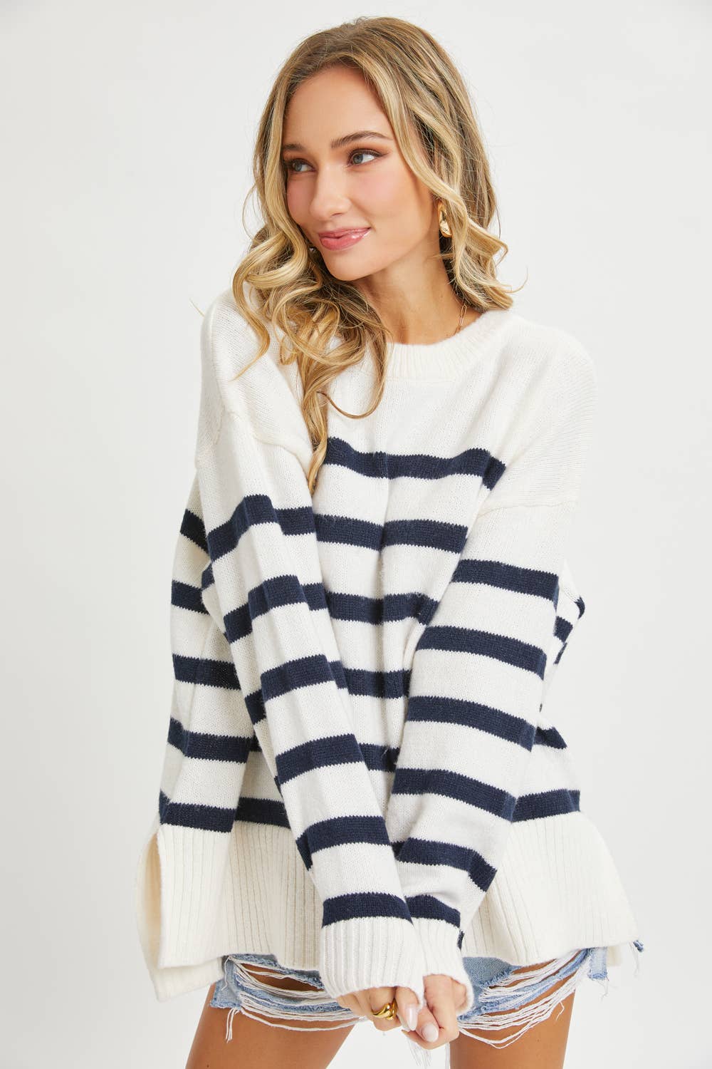 Classic Nautical Striped Oversized Sweater