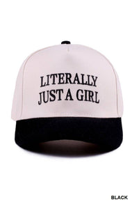 Literally Just A Girl Two Tone Canvas Cotton Cap