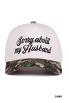 Sorry About My Husband Two Tone Canvas Cotton Cap