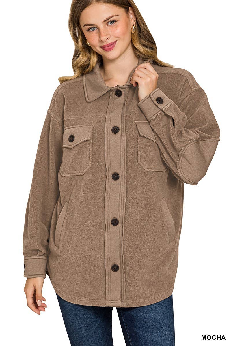 Oversized Basic Fleece Shacket