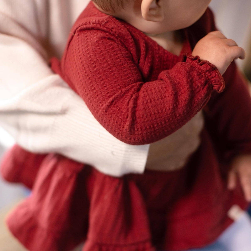 Girls Dotted Rib Organic Cotton Dress