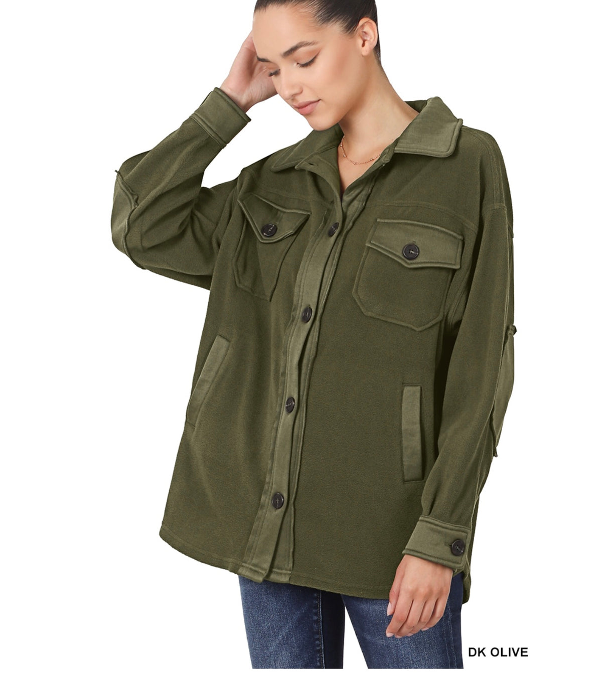 Oversized Basic Fleece Shacket