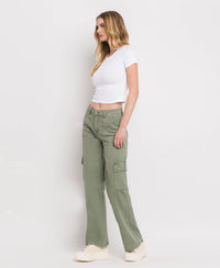 HIGH RISE UTILITY CARGO WIDE LEG JEANS