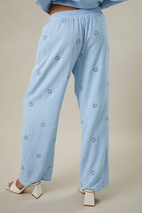 Spring Sky High Rise Eyelet Pant
