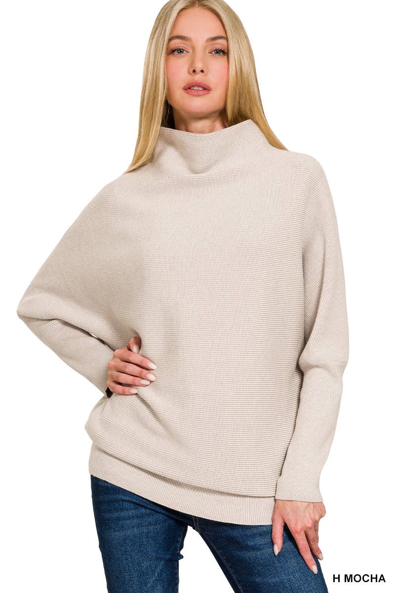 Timeless Mock Neck Tunic Sweater