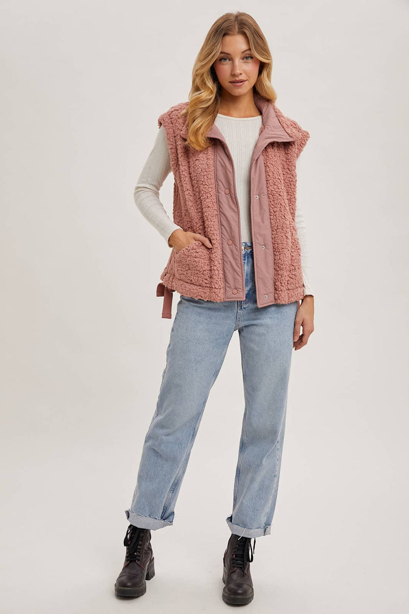 Blush Babe Fleece Sherpa Vest
