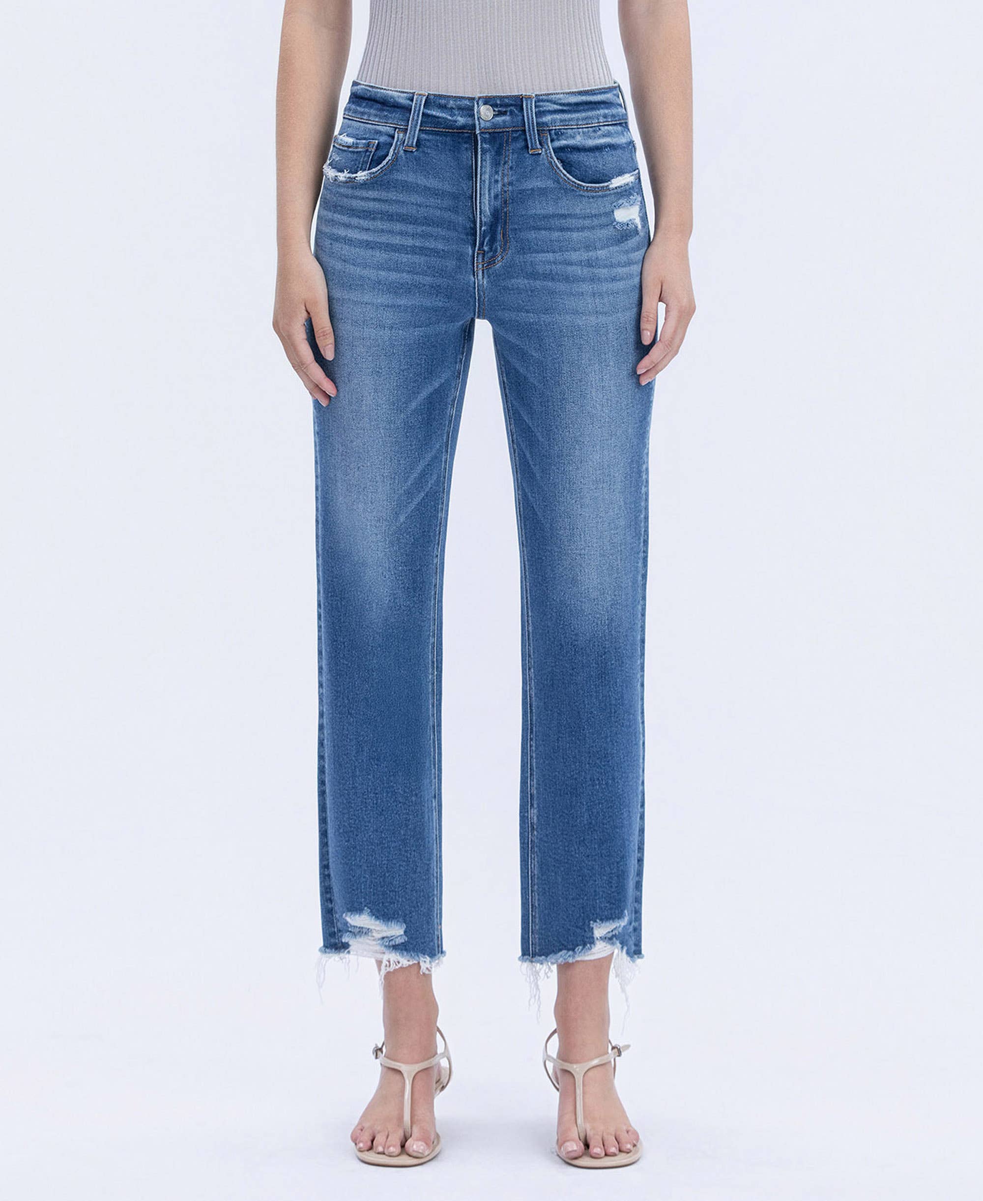LoveVervet High Rise Crop Straight Jean