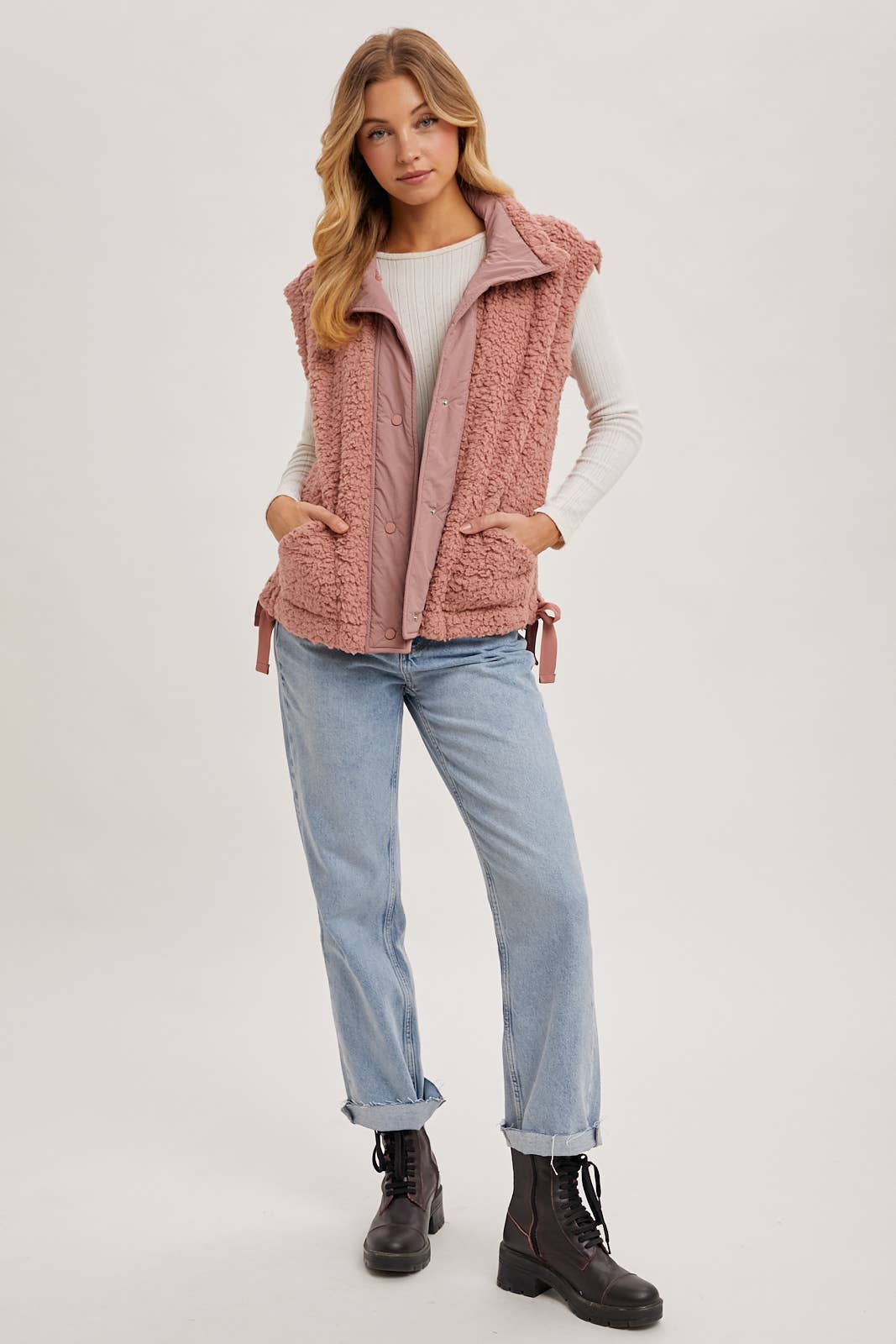 Blush Babe Fleece Sherpa Vest