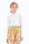 Girls Thermal Knit Mock Neck Top