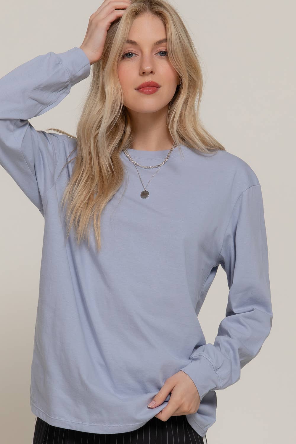 Long Sleeve Round Neck Cotton