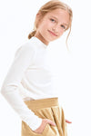 Girls Thermal Knit Mock Neck Top