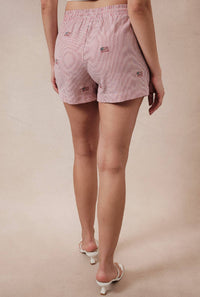 STRIPE FLAG EMBROIDERED SHORTS
