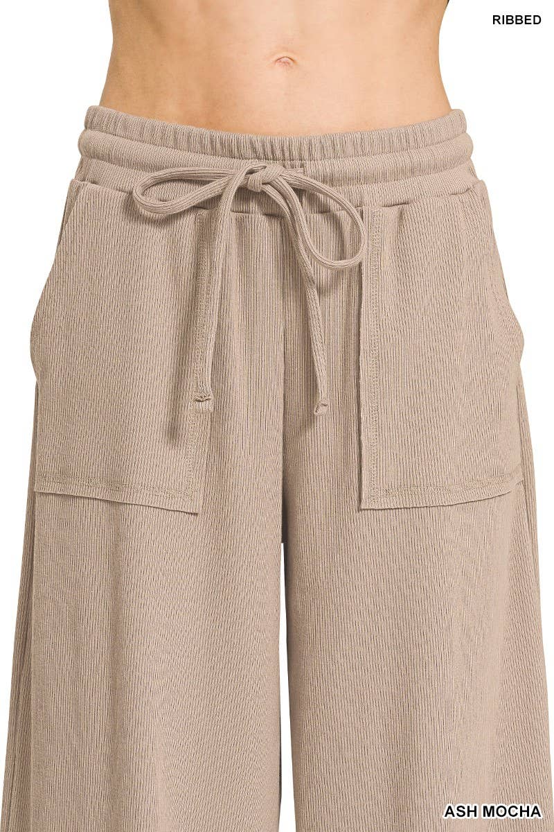 Ribbed Short Sleeve Tee N Pants Set
