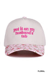 Put It On My Husband's Tab Two Tone Canvas Truck Hat