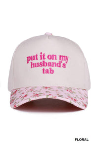 Put It On My Husband's Tab Two Tone Canvas Truck Hat