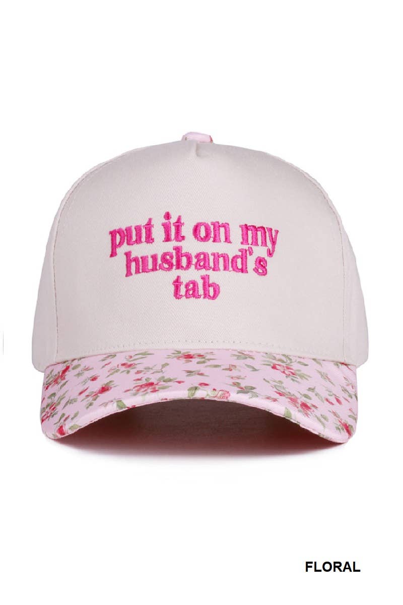 Put It On My Husband's Tab Two Tone Canvas Truck Hat