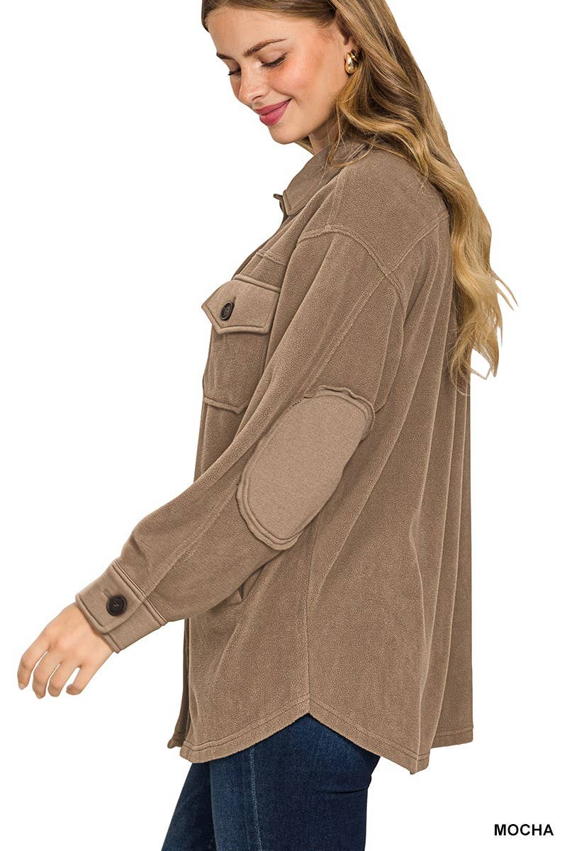 Oversized Basic Fleece Shacket