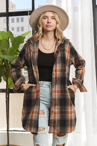 So Thankful Long Button Down Flannel Shacket