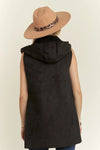 Sherpa Hooded Suede Vest