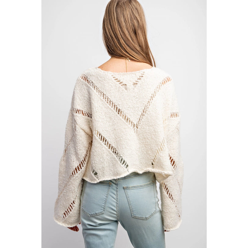 Open Weaved Knit Pullover