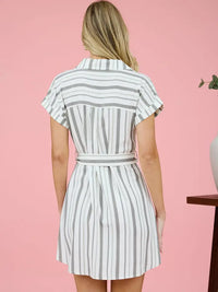 Breezy Striped Collared Dress