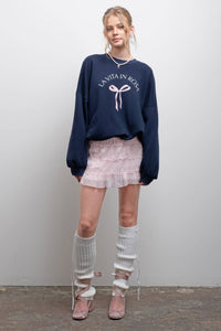 BOW CREW NECK SWEATSHIRT