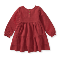 Girls Dotted Rib Organic Cotton Dress